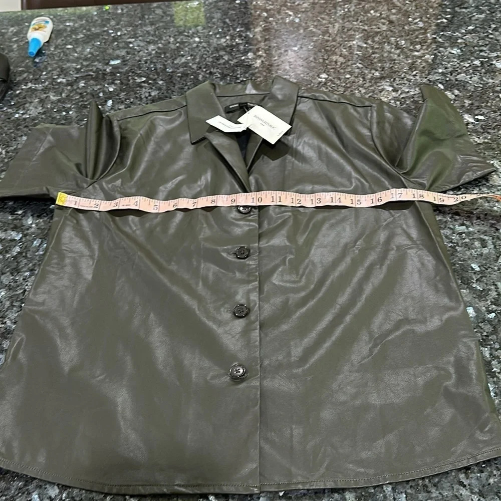 Banana Republic factory VEGAN LEATHER SHIRTa - Picture 4 of 7